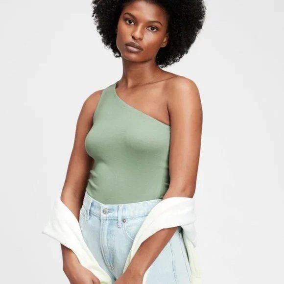 Zara Green One Shoulder Bodysuit - Picture 4 of 4